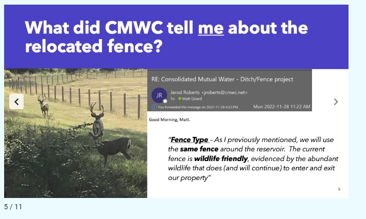 image showing deer and the existing fence consisting of tall, wooden posts without spikes.