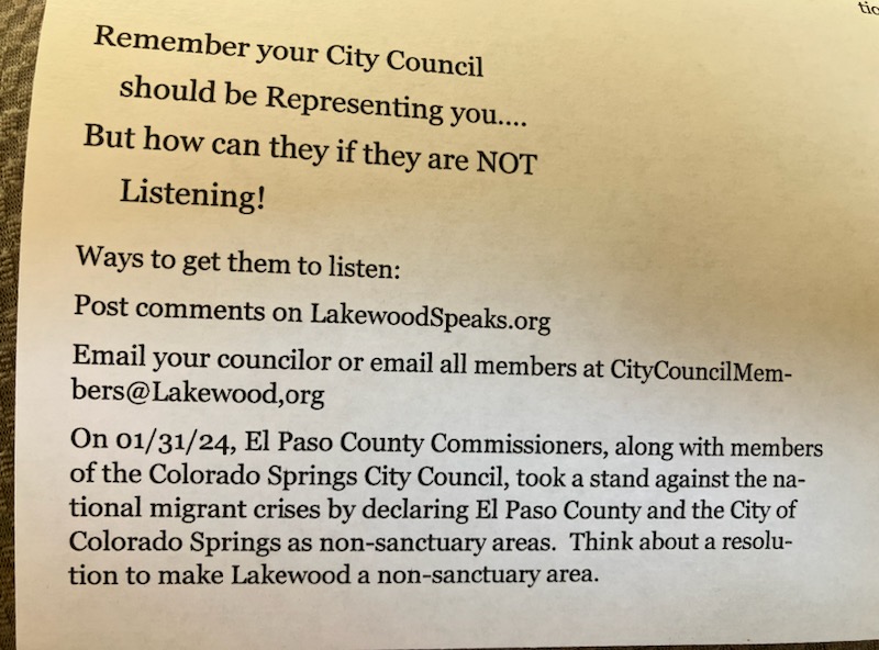 Comment on lakewoodspeaks.org
email at citycouncilmembers@lakewood.org