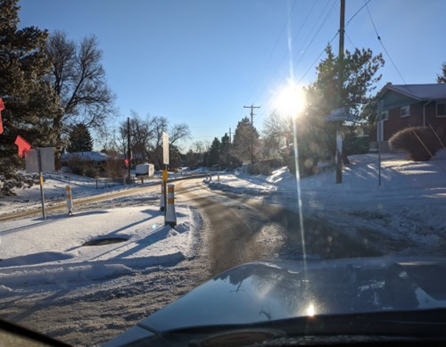 roundabout filled with snow